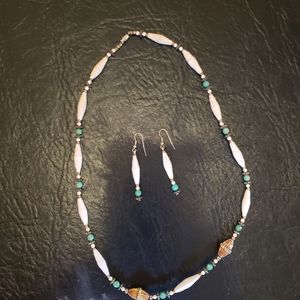18" necklace with coordinating earrings